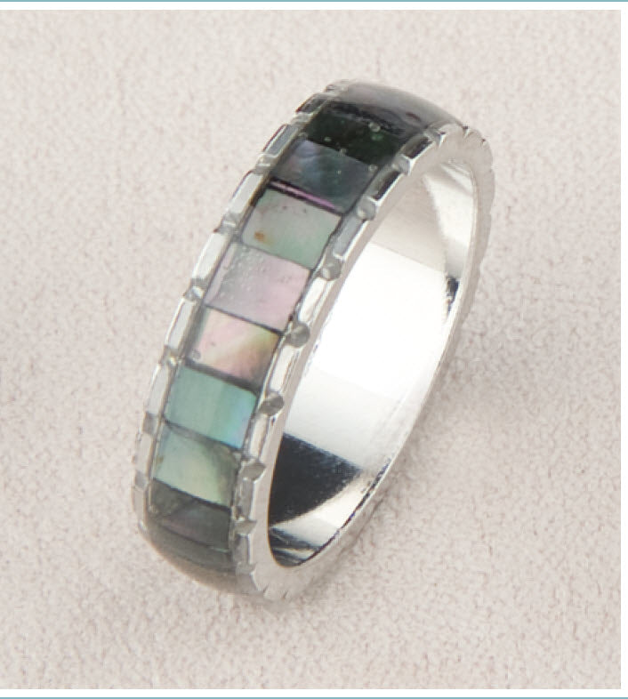 Abalone Ring - Diamond Cut