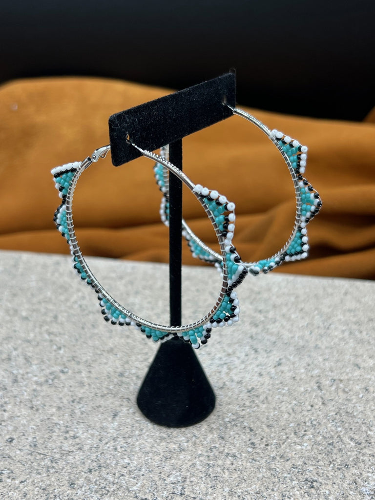 Beaded Hoop Earrings by Gracie Osborn